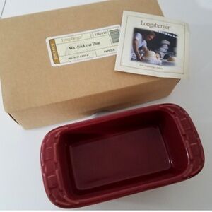 Longaberger Woven Traditions Paprika Small Loaf Dish Baking Dish Discontinued